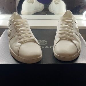 Versace white and gold shoes
